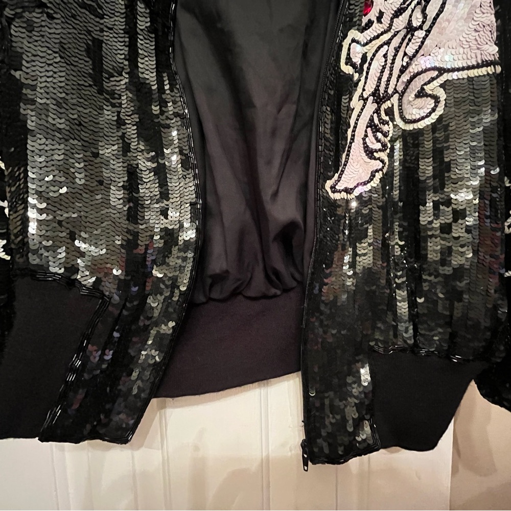 Creative Creations Black Sequined Jacket #Vintage - image 4